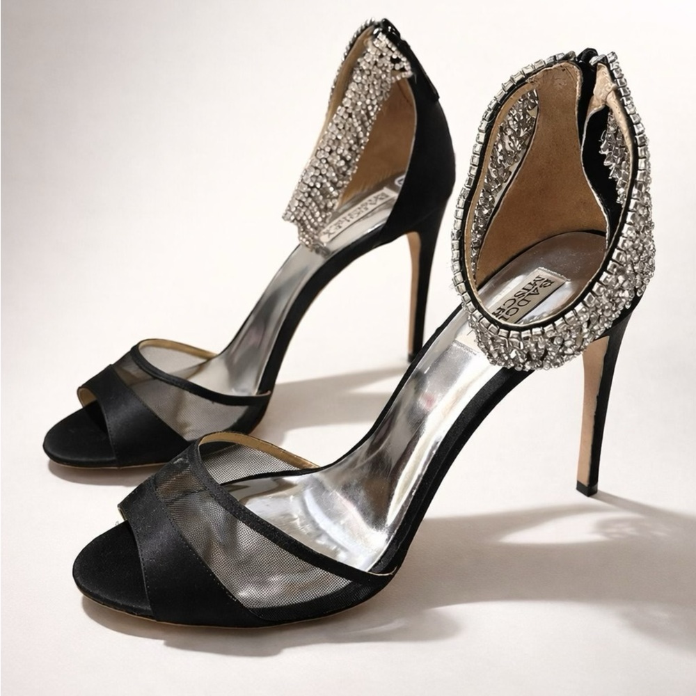 Badgley Mischka Black Heels with Sparkling Accents